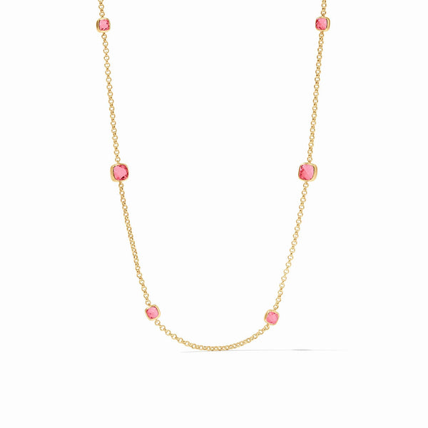 AQUITAINE STATION NECKLACE- PEONY PINK