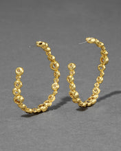 Asterales Gold CZ Large Hoop Earring