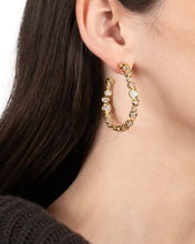 Asterales Gold CZ Large Hoop Earring