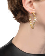 Asterales Gold CZ Large Hoop Earring