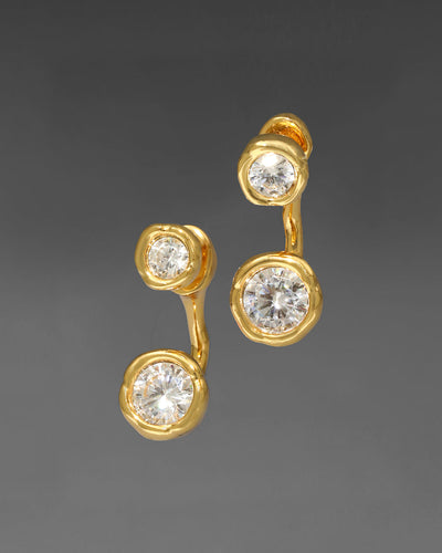 Asterales Gold Molten Front Back Earring