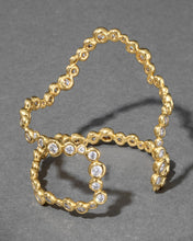 Asterales Gold CZ Open Wave Cuff