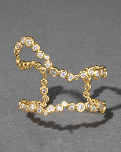 Asterales Gold CZ Open Wave Cuff