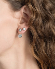 Asterales Silver Molten Front Back Earring