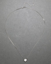 Asterales Silver CZ Solitaire Necklace