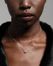 Asterales Silver CZ Solitaire Necklace