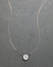 Asterales Silver CZ Solitaire Necklace