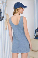 Washed Denim Sleeveless Mini Dress