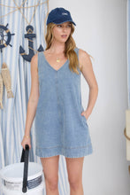 Washed Denim Sleeveless Mini Dress