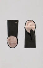Beatrice Leather Fur Lined Mitten-Rose Quartz