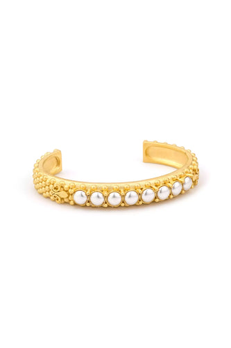 FDL Gold Pearl Bangle Bracelet