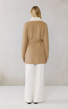 Bridgette Teak Powder Mid Length Wool Coat
