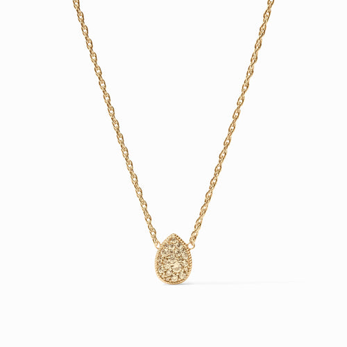 Pave Teardrop Delicate Necklace-Citrine Yellow