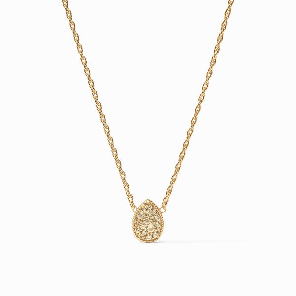 Pave Teardrop Delicate Necklace-Citrine Yellow