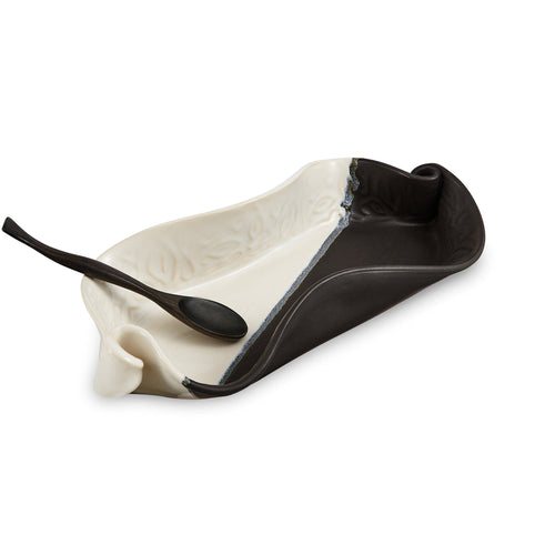 Asparagus Dish-Black and White