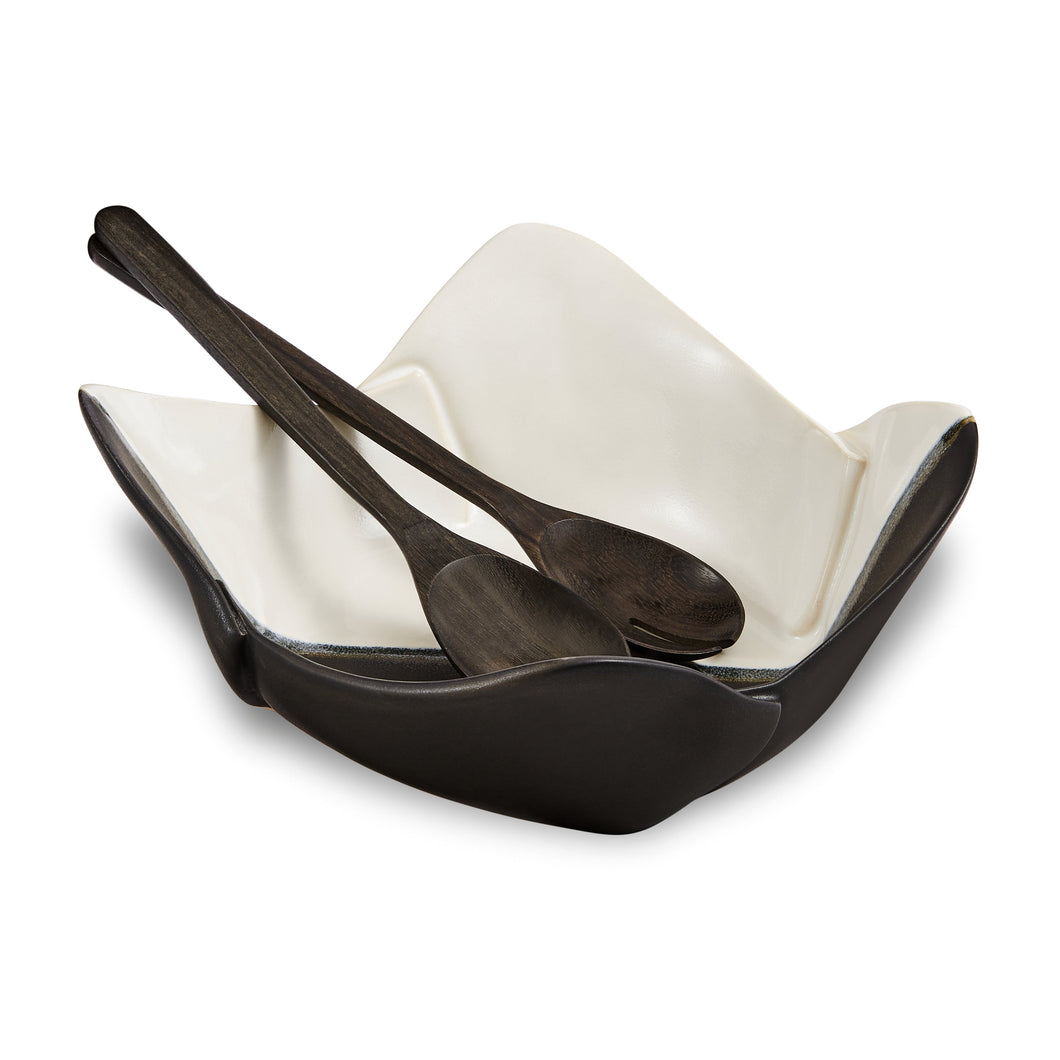 Square Bowl-Black and White