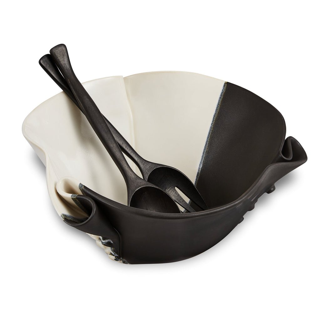 TEXTURED BOWL-BLACK AND WHITE