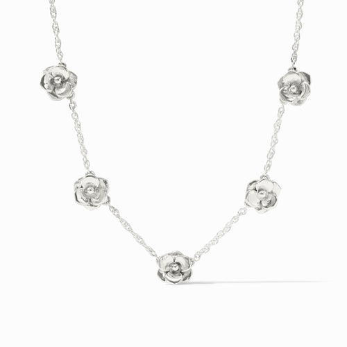 Bloom Delicate Station Silver Necklace