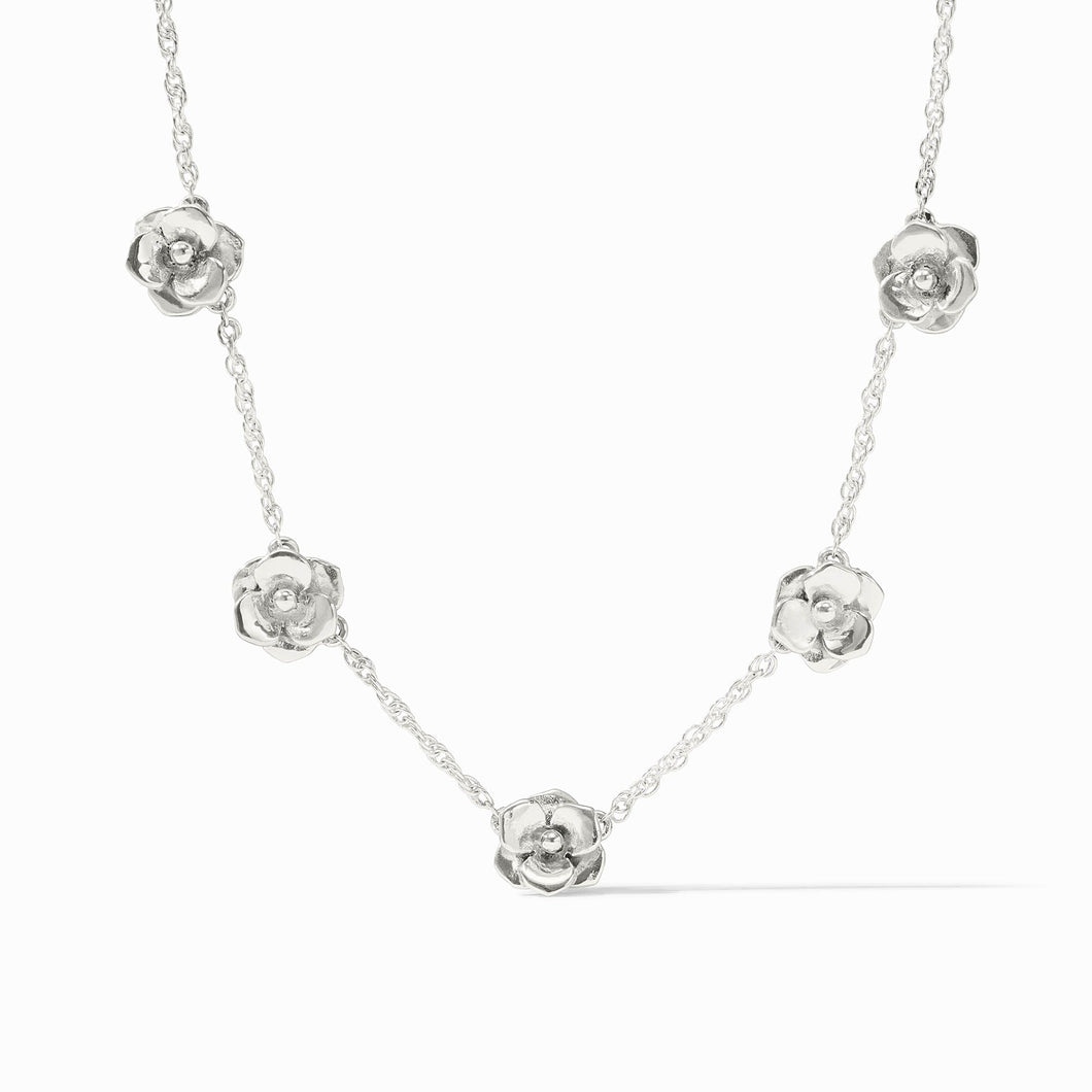 Bloom Delicate Station Silver Necklace