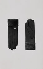 Carmel Leather Knit Lining Gloves-Black