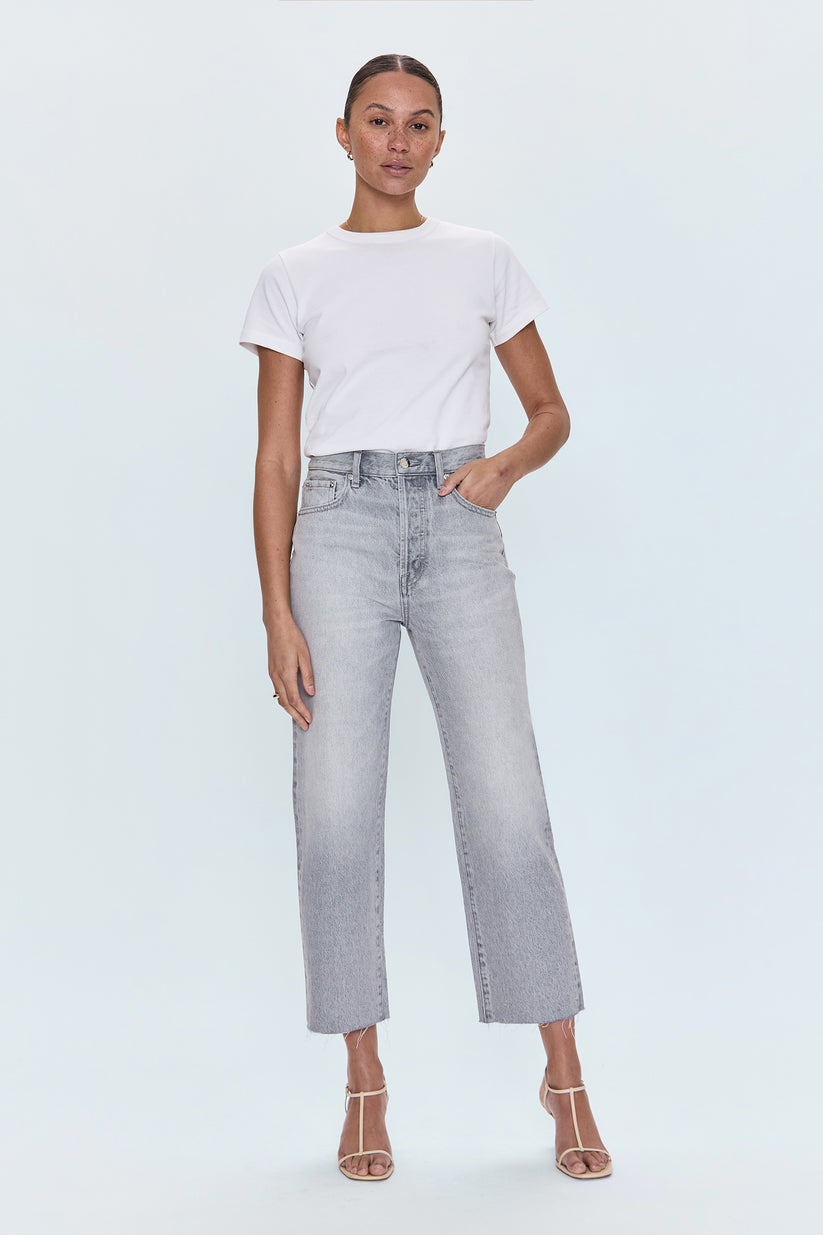 Cassie Enigma High Rise Straight Crop Jean