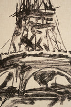 Framed Black and White Eiffel Tower Print