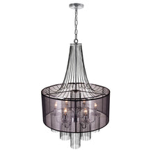 AMELIA 6 LIGHT DRUM SHADE CHANDELIER- CHROME