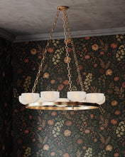 Caelum 9 Light Chandelier, Patina Brass