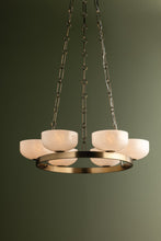 Caelum 6 Light Chandelier, Patina Brass