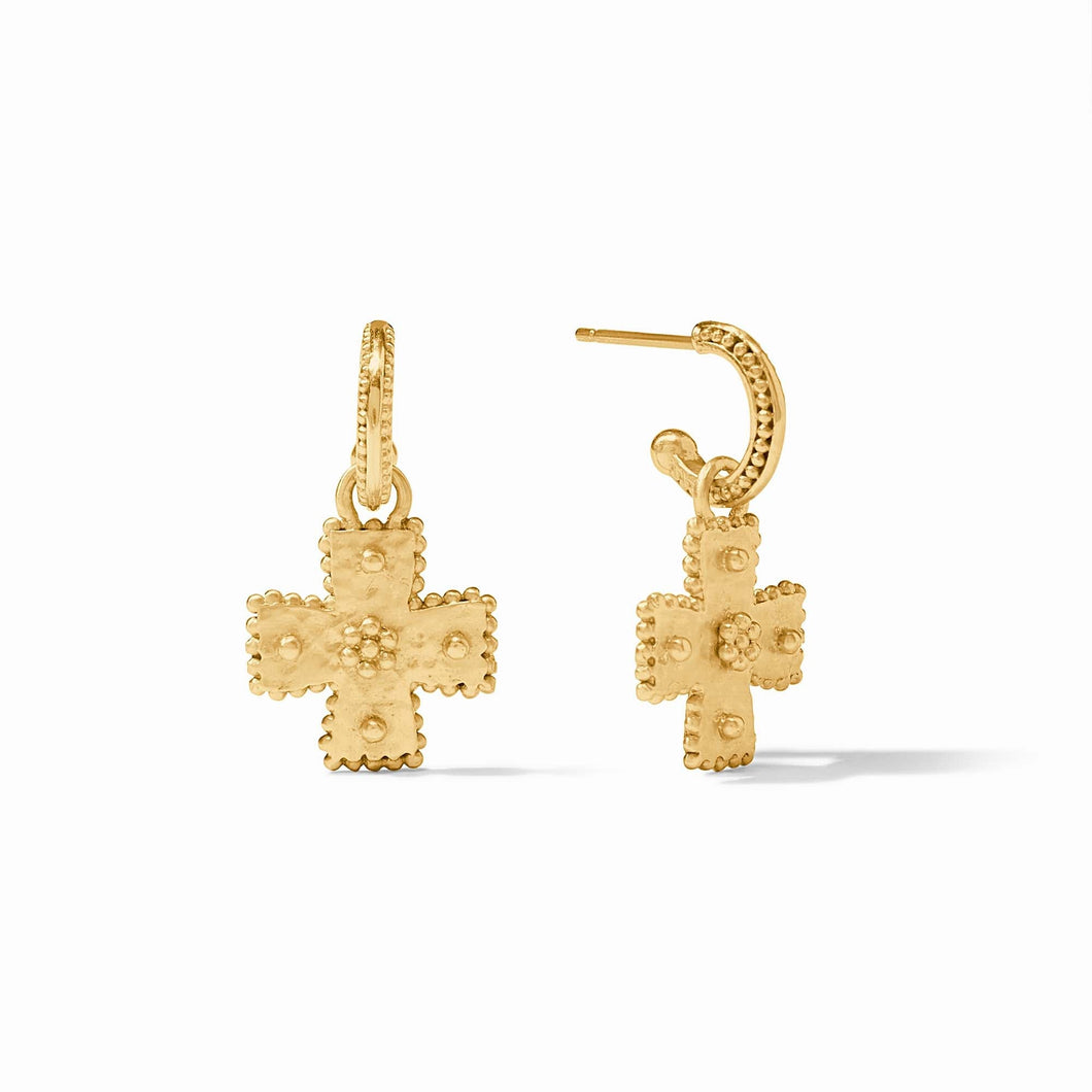 MALTA CANTERBURY HOOP AND CHARM EARRING
