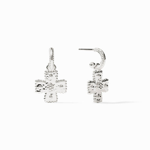Malta Canterbury Silver Hoop and Charm Earring