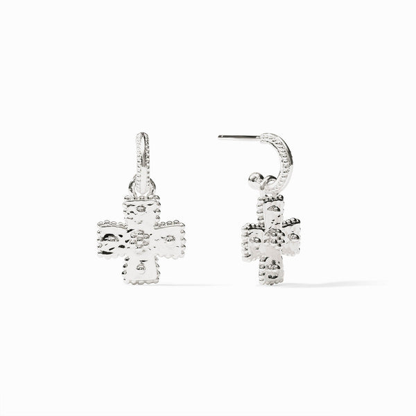 Malta Canterbury Silver Hoop and Charm Earring
