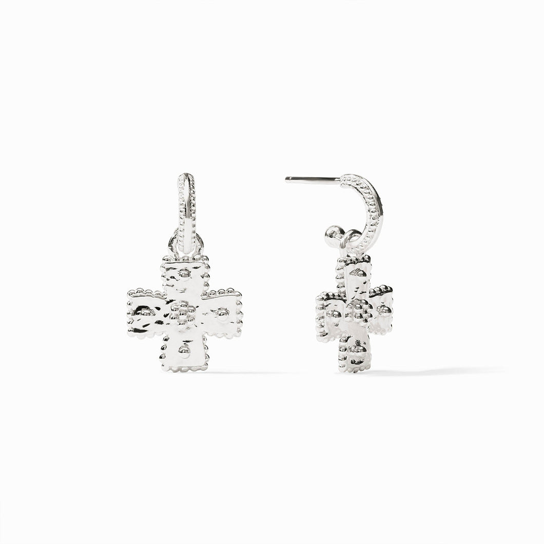 Malta Canterbury Silver Hoop and Charm Earring