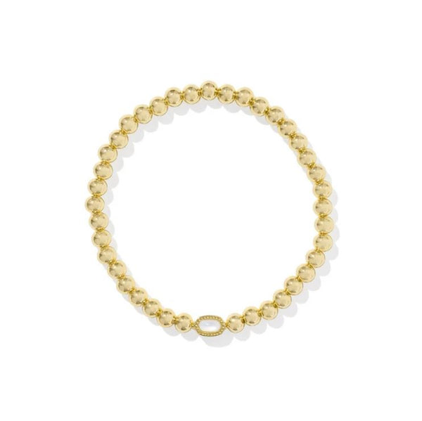 Mini Elaina Gold Stretch Bracelet-Mother of Pearl