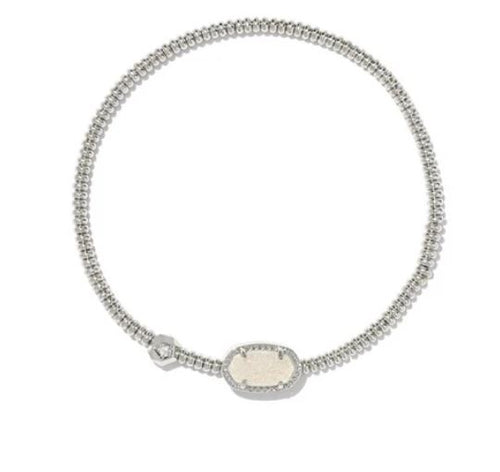 Grayson Silver Stretch Bracelet-Iridescent Drusy