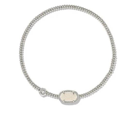 Grayson Silver Stretch Bracelet-Iridescent Drusy