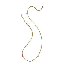 Mini Elisa Three Stone Strand Necklace-Dark Fuchsia Magnesite