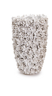 HYDRANGEA PETALS WHITE CERAMIC PLANTER/VASE- LARGE