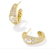 Bella Gold CZ Hoop Earring