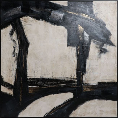 Framed Hand Painted Abstract Canvas 61x61