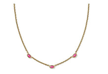 Mini Elisa Three Stone Strand Necklace-Dark Fuchsia Magnesite