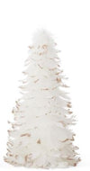 White Feather Gold Glitter Tree-Small