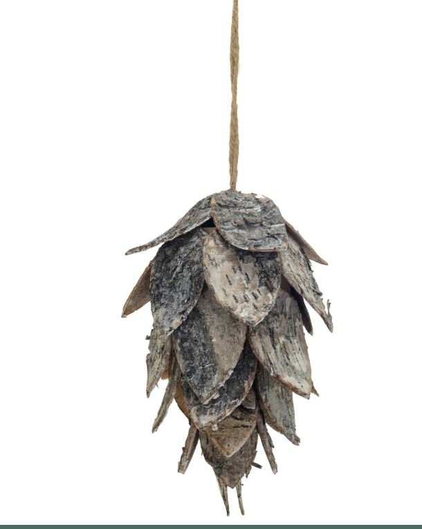 Birch Bark Pinecone Ornament