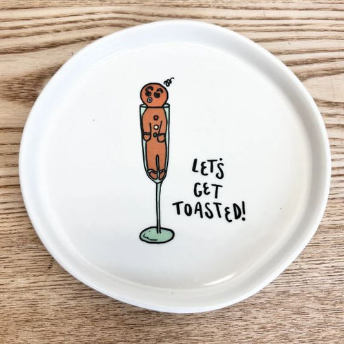 Let's Get Toasted Stoneware Plate