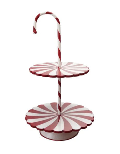Metal 2-Tier Candy Cane Tray