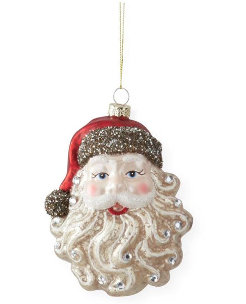 Vintage Glass Santa Head Ornament
