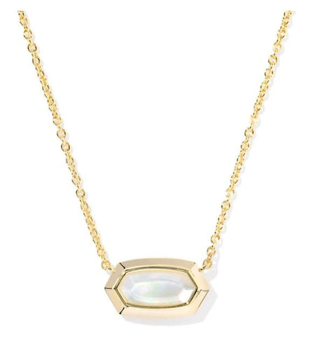 Elisa Ivory Bezel Short Pendant Necklace
