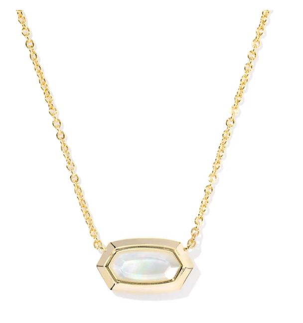 Elisa Ivory Bezel Short Pendant Necklace