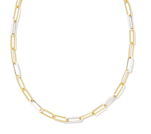 Ainsley Gold White Convertible Chain Necklace