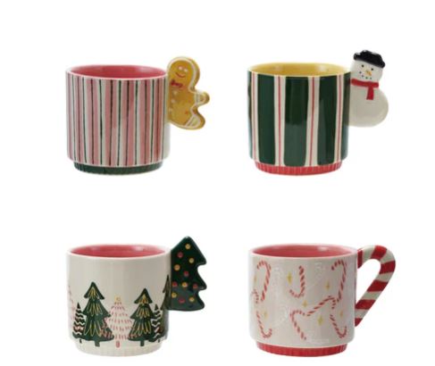 Tree Hand Painted Stoneware Mug